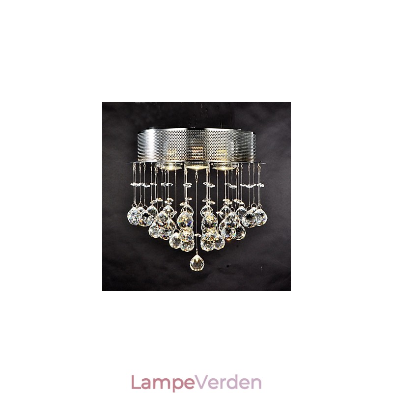 Traditionel Klassisk Krystal Chrome Metal Flush Mount