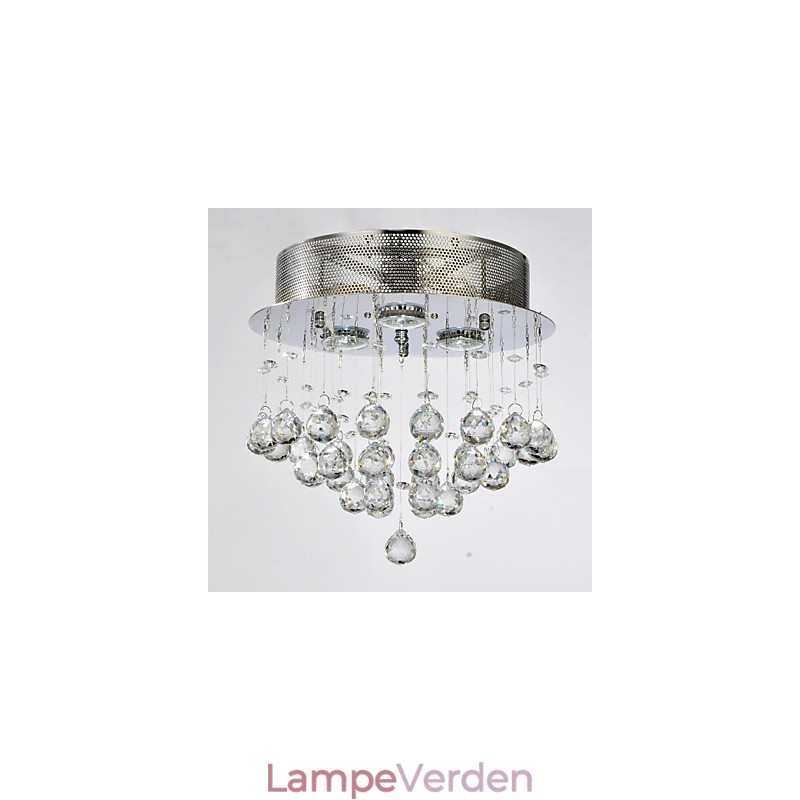Traditionel Klassisk Krystal Chrome Metal Flush Mount