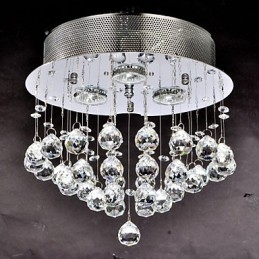 Traditionel Klassisk Krystal Chrome Metal Flush Mount