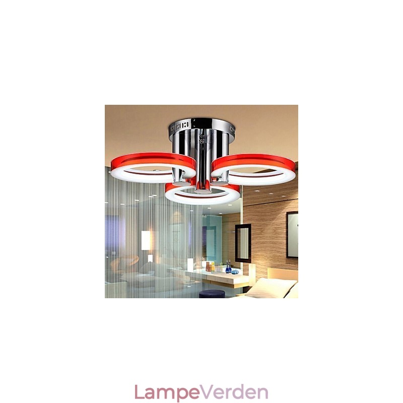 Moderne moderne lysekrone i krommetal, Flush Mount