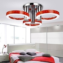Moderne moderne lysekrone i krommetal, Flush Mount