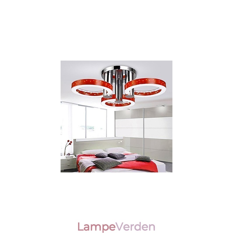 Moderne moderne lysekrone i krommetal, Flush Mount