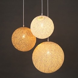 Moderne og kontraheret sfærisk Cany Art Lampe Hamp Ball Pendant Lamp Light