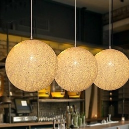 Moderne og kontraheret sfærisk Cany Art Lampe Hamp Ball Pendant Lamp Light