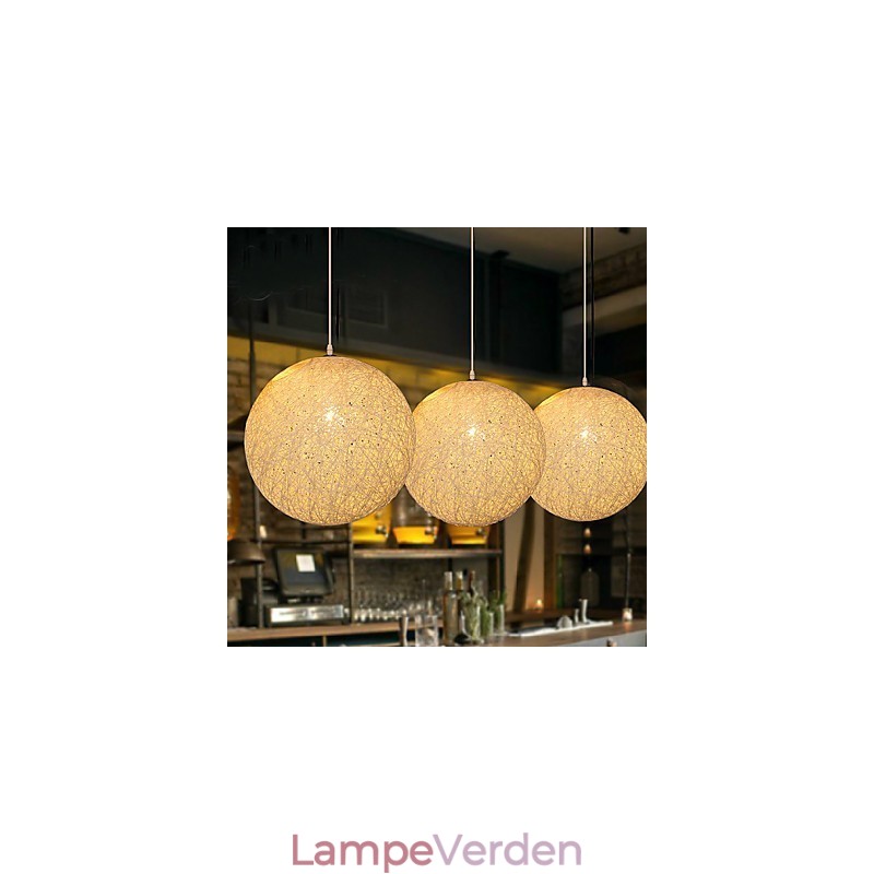 Moderne og kontraheret sfærisk Cany Art Lampe Hamp Ball Pendant Lamp Light