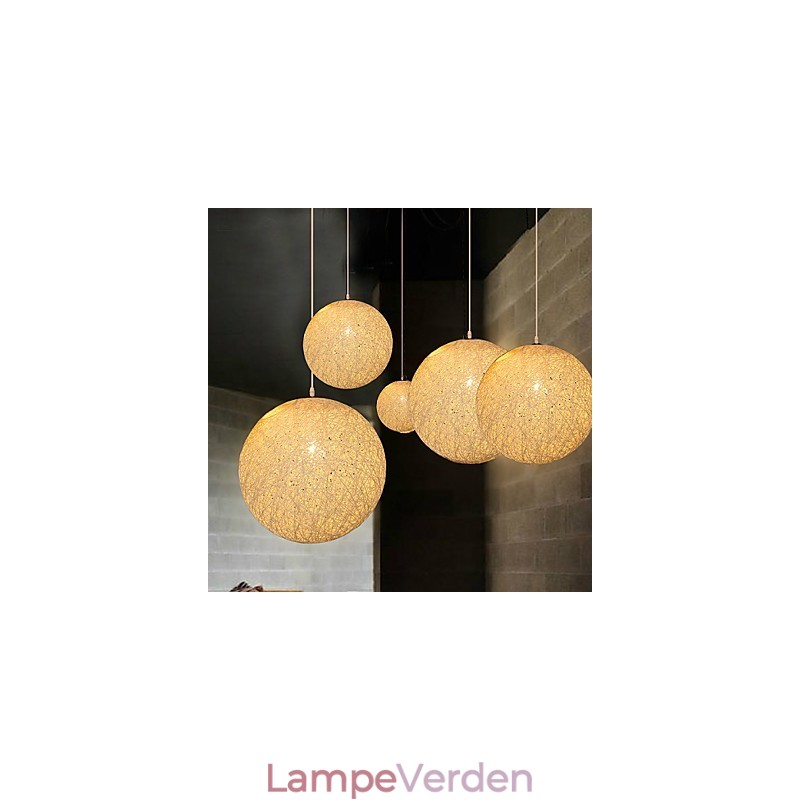 Moderne og kontraheret sfærisk Cany Art Lampe Hamp Ball Pendant Lamp Light