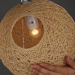 Moderne og kontraheret sfærisk Cany Art Lampe Hamp Ball Pendant Lamp Light