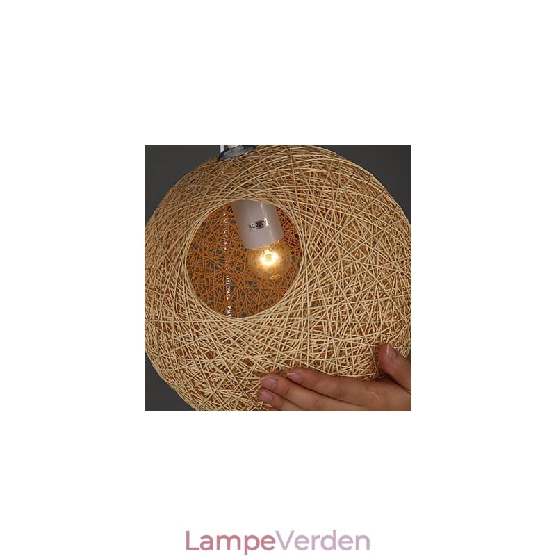 Moderne og kontraheret sfærisk Cany Art Lampe Hamp Ball Pendant Lamp Light