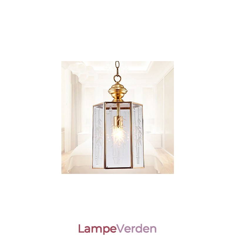 Amerikansk land lille vedhæng alle kobber enkelt glas