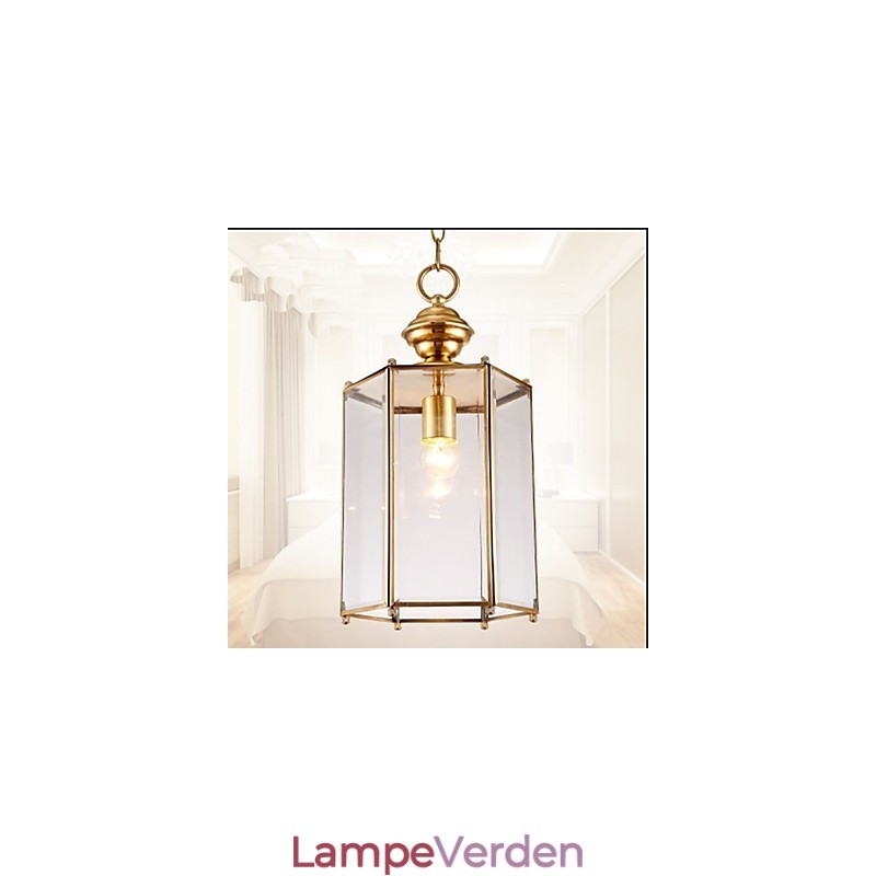 Amerikansk land lille vedhæng alle kobber enkelt glas