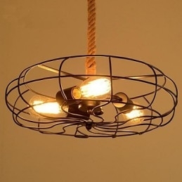 Vintage American Lron Rope Creative Industrial Fan lysekrone