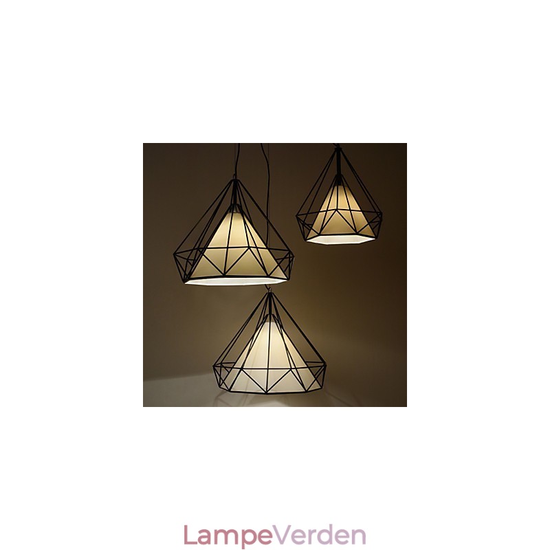 Diamond Mini Pendel Lampe 1 Lys Moderne Enkelhed Sort & Hvid Færdig kulstofstål Dråbelys