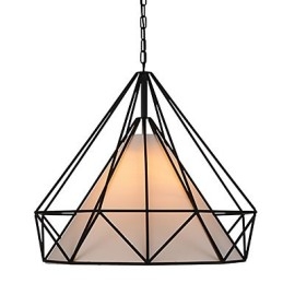 Diamond Mini Pendel Lampe 1 Lys Moderne Enkelhed Sort & Hvid Færdig kulstofstål Dråbelys