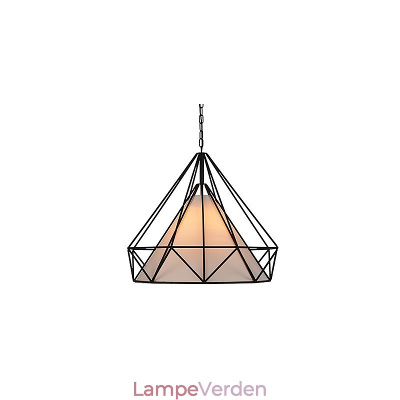 Diamond Mini Pendel Lampe 1 Lys Moderne Enkelhed Sort & Hvid Færdig kulstofstål Dråbelys