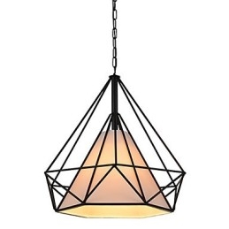 Diamond Mini Pendel Lampe 1 Lys Moderne Enkelhed Sort & Hvid Færdig kulstofstål Dråbelys