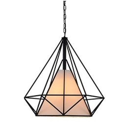 Diamond Mini Pendel Lampe 1 Lys Moderne Enkelhed Sort & Hvid Færdig kulstofstål Dråbelys
