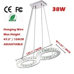 Crystal Ceiling Pendel Light Lysekrone Belysningsarmaturer