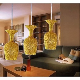 Vævet aluminiums lysekrone med tre hovedlampe æble