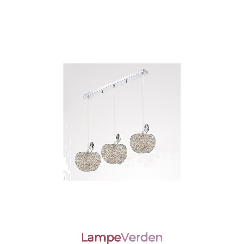 Vævet aluminiums lysekrone med tre hovedlampe æble