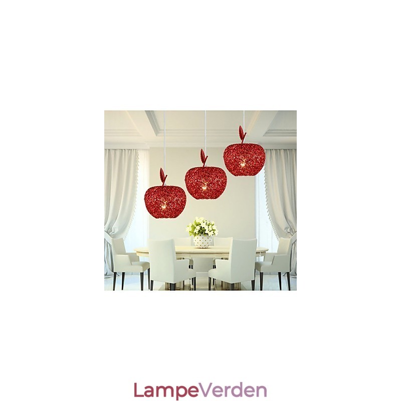Vævet aluminiums lysekrone med tre hovedlampe æble