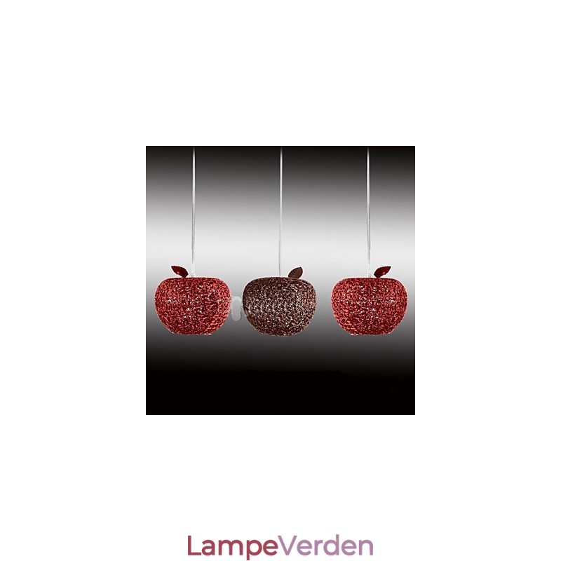Vævet aluminiums lysekrone med tre hovedlampe æble