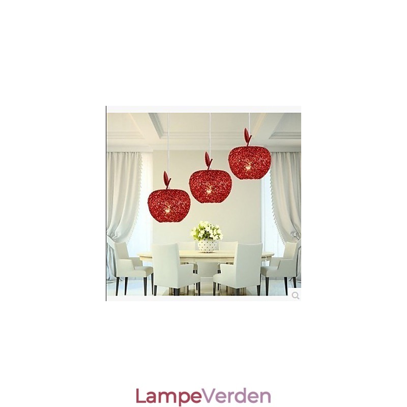Vævet aluminiums lysekrone med tre hovedlampe æble