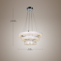 Krystal Pendel Moderne Lampe Tre ringe