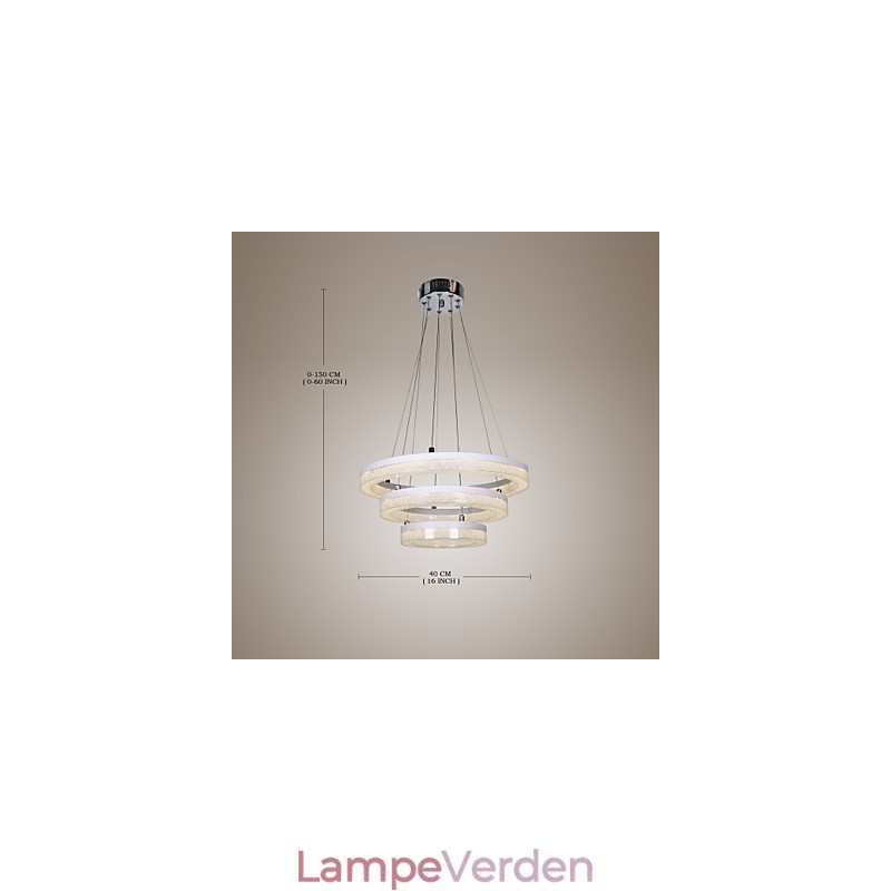 Krystal Pendel Moderne Lampe Tre ringe