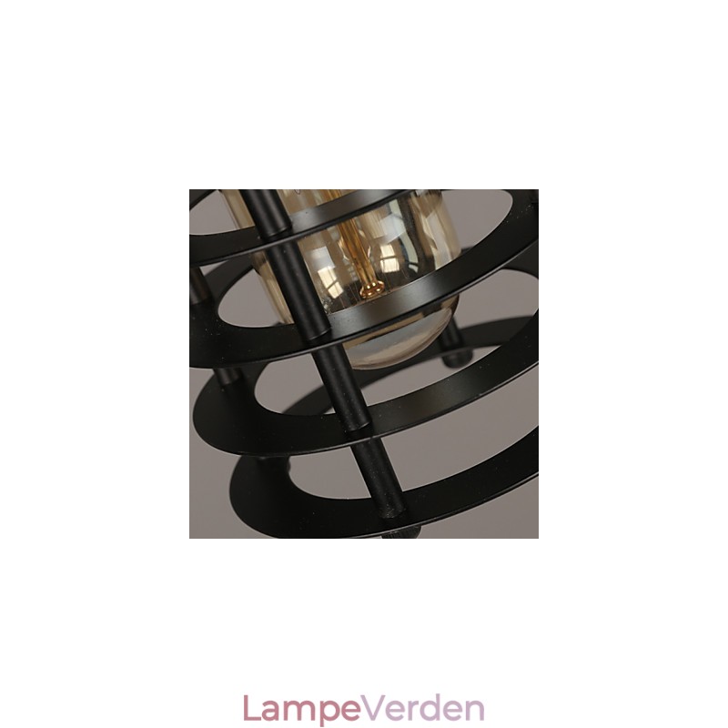 Retro cirkel af enkelthovedlamper og lanterner Karakter kunst lysekronelampe