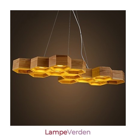 Designer Art Individuality Lysekrone Simple Honeycomb Wood Lamps Designer Art Individuality Lysekrone Simple Honeycomb Wood Lamps