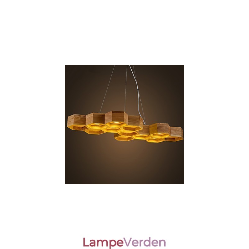 Designer Art Individuality Lysekrone Simple Honeycomb Wood Lamps