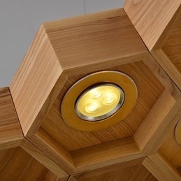 Designer Art Individuality Lysekrone Simple Honeycomb Wood Lamps