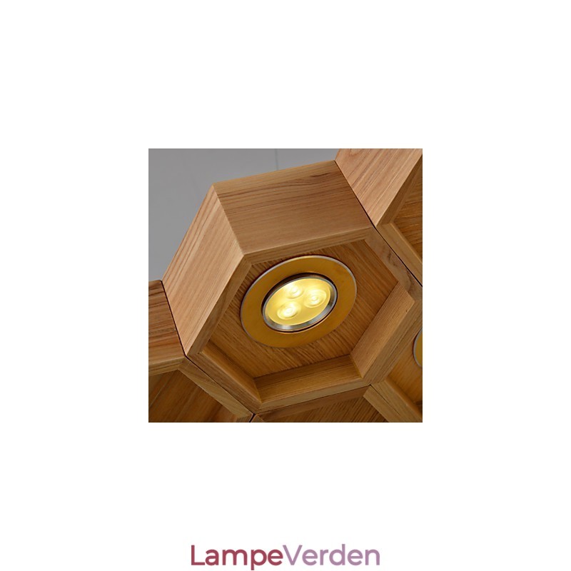 Designer Art Individuality Lysekrone Simple Honeycomb Wood Lamps
