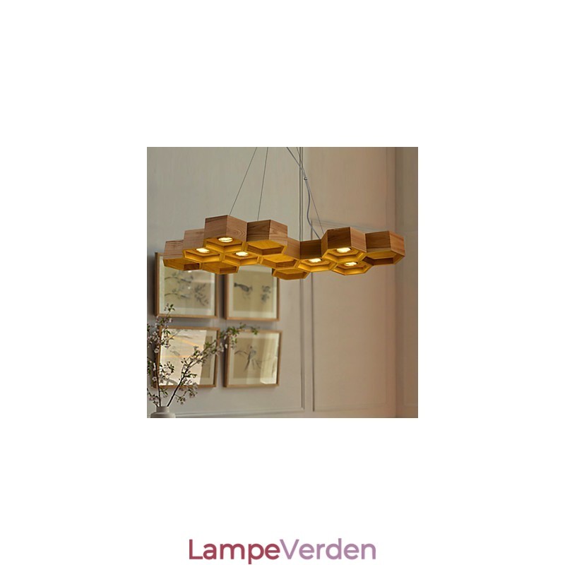 Designer Art Individuality Lysekrone Simple Honeycomb Wood Lamps