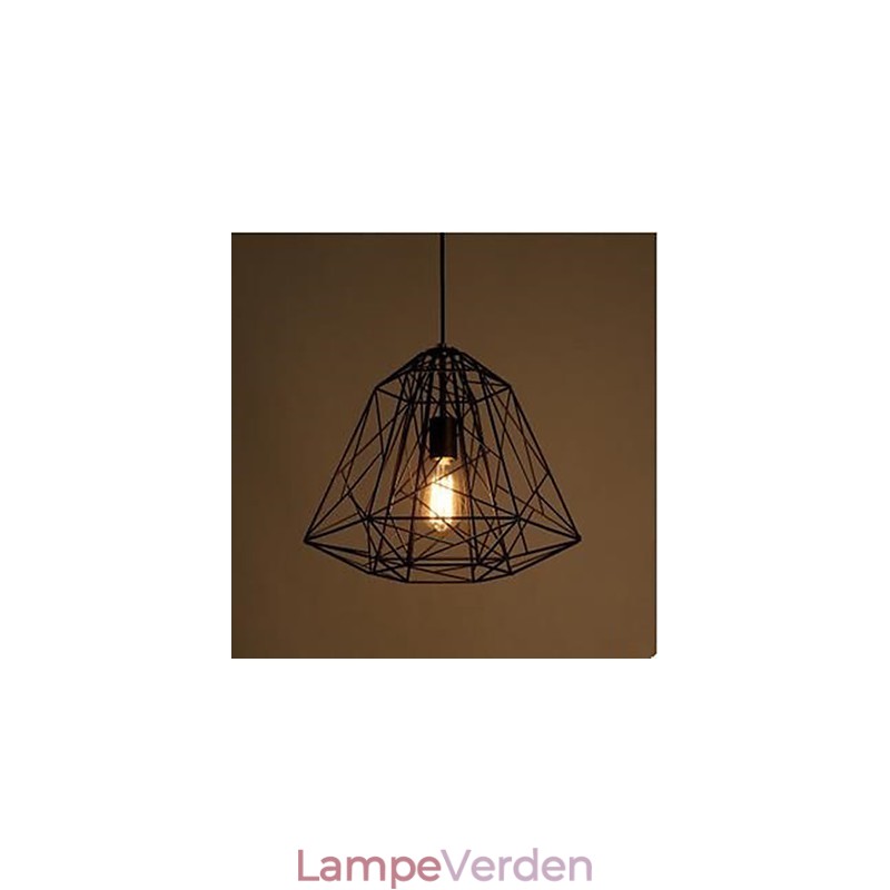 Retro lille siddende smedejern diamant pendel